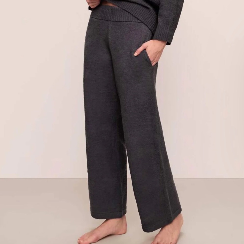 Eberjey Charcoal Knit Wide-Leg Lounge Pants